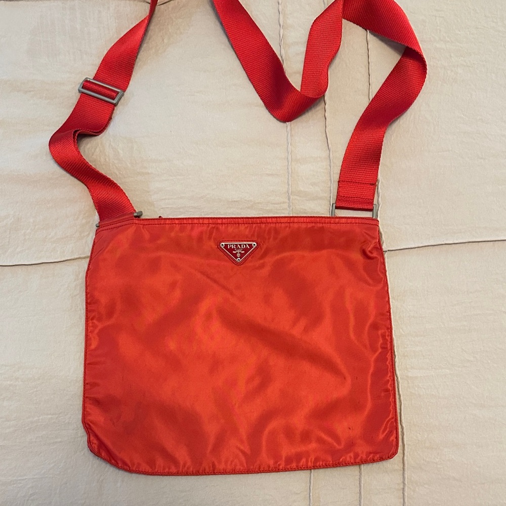 Prada Scarlet Nylon Shoulder Bag